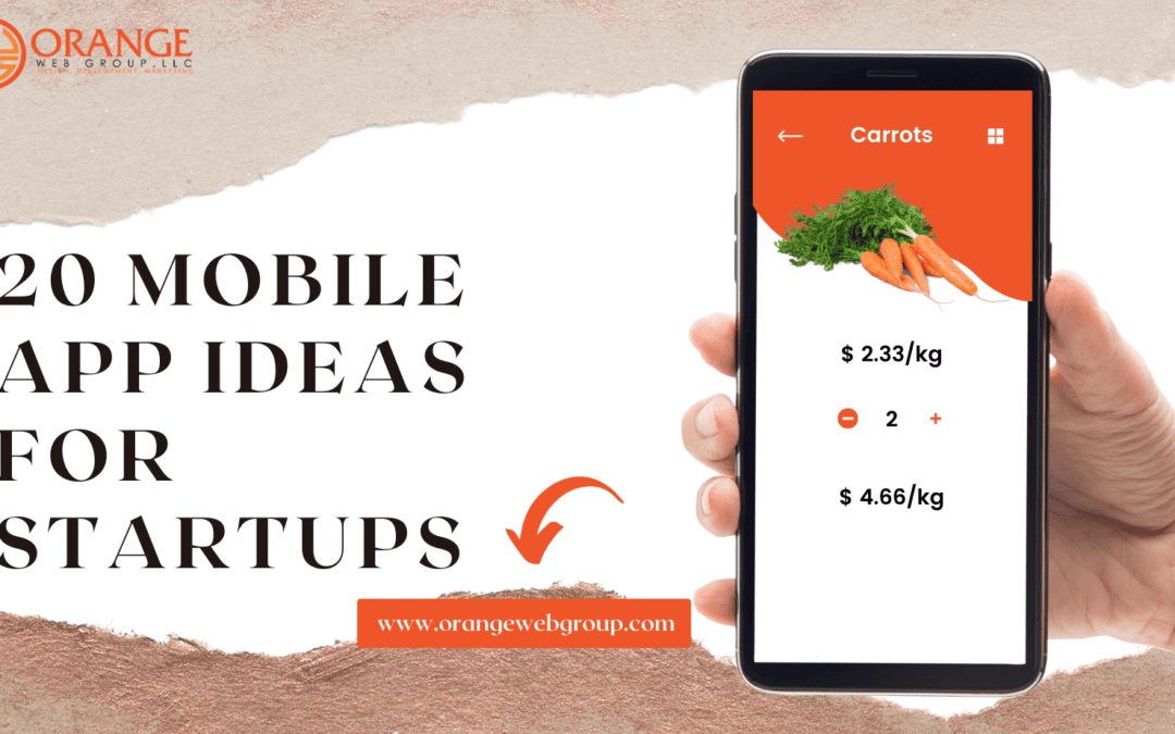 Mobile phone showing Mobile App Ideas for Startups